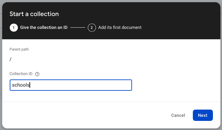 Create Firestore Collection