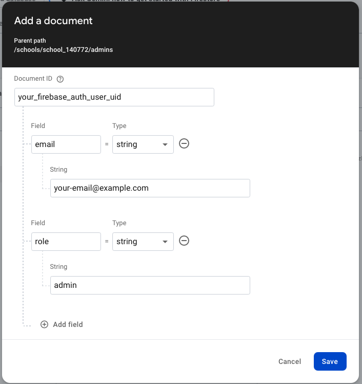 Create userSchoolMapping Collection