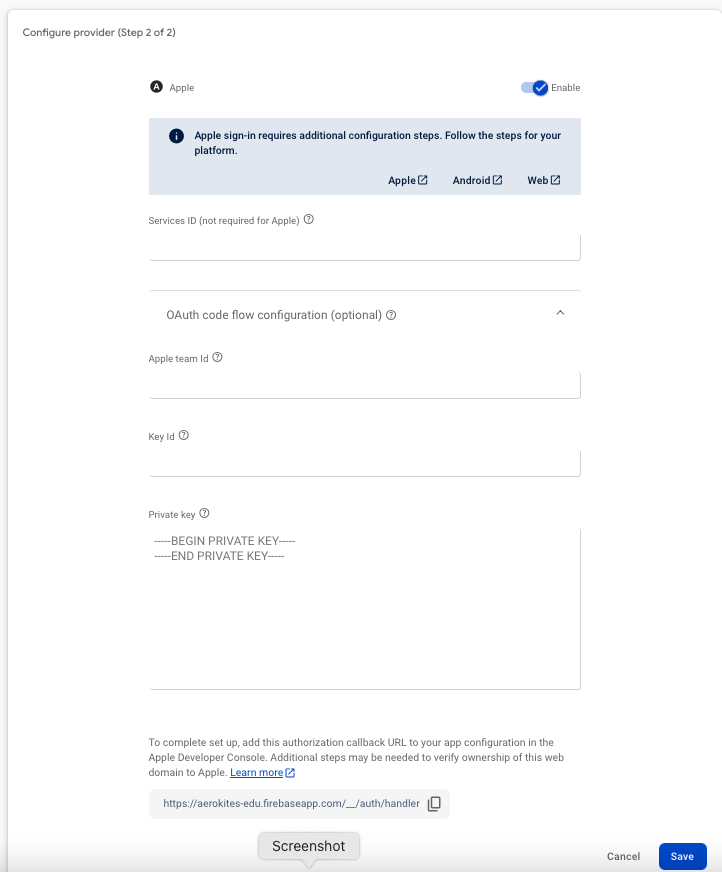 Enable Apple Sign-In